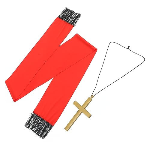 VALICLUD 1 Satz Priester-Kreuz-Halskette Halloween-Kreuz-Halskette halloween fotohintergrund halloween dekoration Halloween-Accessoires Priesterstola für Herrenkostüm Mönchskreuz Kunststoff von VALICLUD