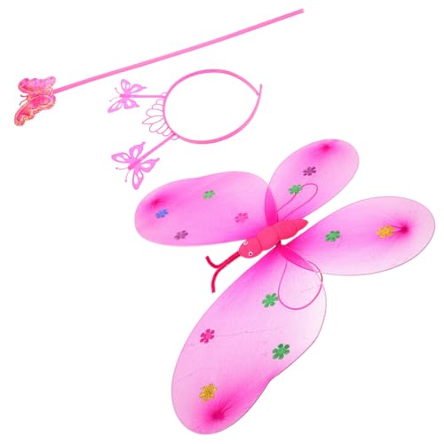 VALICLUD 1 Satz Schmetterlingsflügel aus Pailletten Schmetterlings-Fee-Kostüm Schmetterlingsfeenflügel feeflügeln fairy wand Schmetterlinge Feenflügel Schmetterlingskostüm- Stoff Rosy von VALICLUD