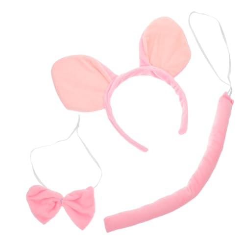 VALICLUD 1 Satz Schweinchen-Stirnband Schleifenstirnbänder für Frauen Wolf Nase Hund Fuchs halloween costume halloween kleidung tails Schweineohren Stirnband Cosplay-Stirnbänder Stoff Rosa von VALICLUD