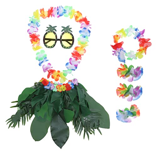 VALICLUD 1 Satz Simulation grüner Blattrock Girlande Schwimmbad haarclips haarklammern Hawaii-Accessoires sonnenbrillen гирлянда hawaiianische Luau-Partydekorationen Luau-Partyzubehör Stoff von VALICLUD