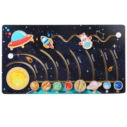 VALICLUD 1 Satz Spielzeug Für Das Sonnensystem Weltraumkognitionsspielzeug Modelle des Sonnensystems Puzzle-Spielzeug Erkenntnisrätsel Weltraumspielzeug Für Kinder Planeten Für Kinder Holz von VALICLUD