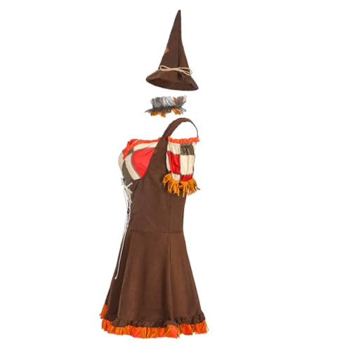 VALICLUD 1 Satz Vogels Cheuche Kleid Performance-kostüm Kostüme Für Mädchen Mit Kostüm Erwachsenes Halloween Halloween- Vogelscheuche Kostümkleid Cosplay-outfits Bühnenkostüm Polyester von VALICLUD