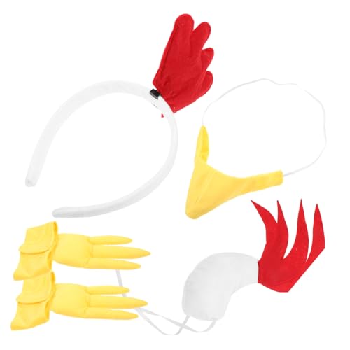 VALICLUD 1 Satz Weißes Feder-Huhn-Stirnband Haustier aufblasbares Kostüm Plüschtiere Stirnband Hahn Tür Hase fasching verkleidung faschingsparty Partyküken-Accessoire Kostümzubehör Stoff von VALICLUD