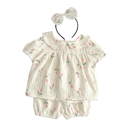 VALICLUD Baby Mädchen Outfit Set Print Baumwolle Kurzarm für Neugeborene Kleinkinder von VALICLUD