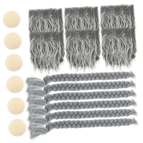 VALICLUD 1 Set DIY Zwerg Bart Basteln Zwerge Zubehör Holz Grau Polyester DIY Zwerg Kit Zwerg Puppe Herstellung Materialien von VALICLUD