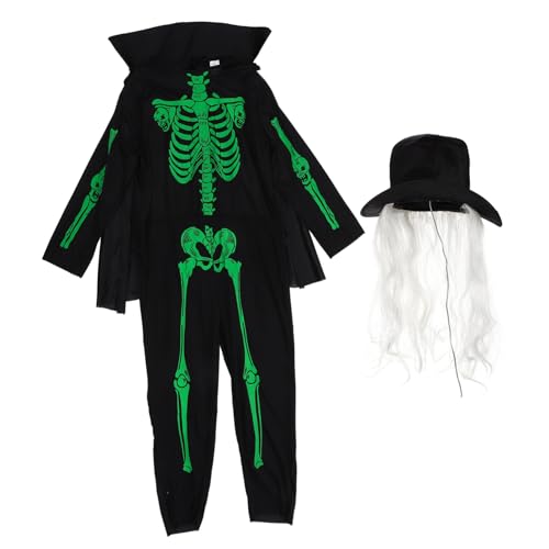 VALICLUD 1 Set Erwachsenen Skelett Jumpsuit Einteiler Mit Kapuze Halloween Cosplay Kostü Leuchtender Skeleton Bodysuit Für Karneval Und Fasching Unisex Ganzkörperanzug von VALICLUD