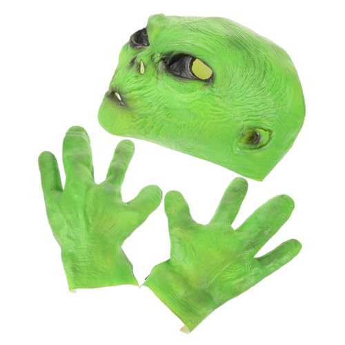 VALICLUD 1 Set Gruselige Alien Aus Mit Passenden Handschuhen Für Halloween Cosplay Gruselige Horror Für Kostümparty Und Karneval Perfekte Verkleidung Für von VALICLUD