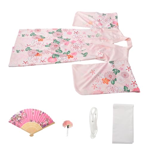 VALICLUD 1 Set Kimono Bekleidung Kleid Kostüme Japanisches Kostüm Japanisches Cosplay Für Frauen Japanische Pyjamas Japanische Kimonos Für Frauen Japanisches Outfit Yukata Rosa von VALICLUD