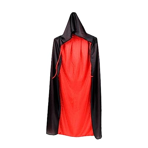 VALICLUD Halloween Umhang Cape Mit Kapuze Doppeltes Schwarzes Und Rotes Cosplay Kostü Für Erwachsene Vampir Und Tod Party Umhang Halloween Kostü von VALICLUD