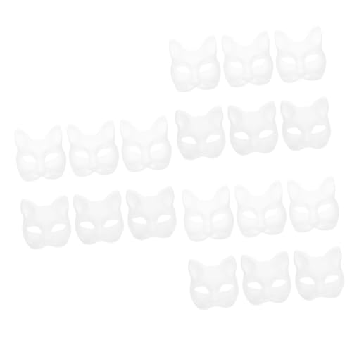 VALICLUD 18 Stk Handbemalte Maske Weiße Maskerademaske Leere Weiße Maske Renarde Maskentier Therische Masken Leere Therian-maske Katzen Wolfsmaske Halloween-maskenstütze Fuchs Heiser Papier von VALICLUD