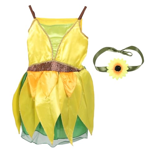 VALICLUD 1Stk Bühnenkostüm Tutu-Rock Outfits für Mädchen Kinderkostüme Sonnenblumen-Outfits Geburtstagsoutfit für Mädchen kinderkleider kinderkleidung kız çocuk elbisesi Partyrock Yellow von VALICLUD