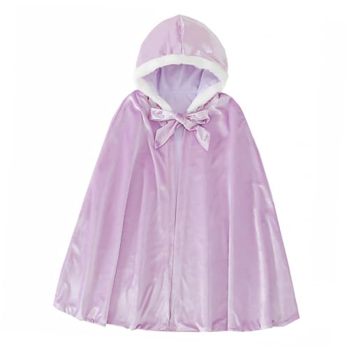 VALICLUD 1Stk Umhang für Kinder Kinderzubehör Halloweenkostüm Kapuzenumhang Prinzessinnenumhang für Mädchen Halloween Costume Halloween Kleidung Mantel Kinder Umhang Baumwolle Violet von VALICLUD