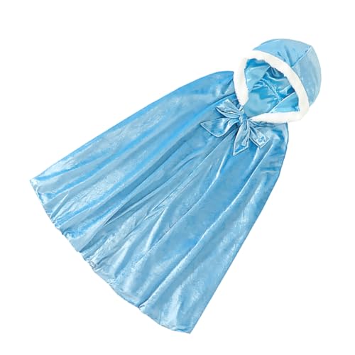 VALICLUD 1Stk Umhang für Kinder Kleinkind Kleider Prinzessinnenumhang für Mädchen Märchenmantel für Kinder Halloween Costume Halloween Kleidung Cosplay-Mantel Kindermantel Baumwolle Blue von VALICLUD