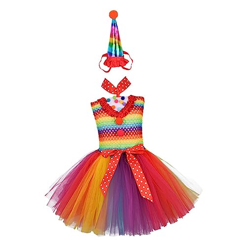 VALICLUD 1stk Regenbogen Kleid Set Tutu-rock Regenbogen-partykleid Cosplay-kleid Partyrock Gazerock Tutu-kleid Performance-kleid Cosplay-rock Regenbogenkleid von VALICLUD