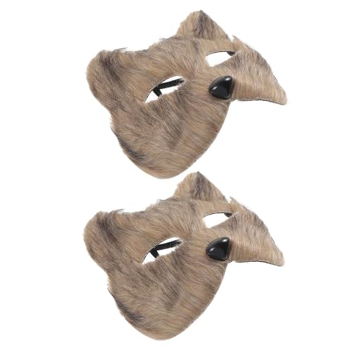 VALICLUD 2 Stk tierische Maske Fuchs Masken halloween mask halloweenmaske animal-design haloween mask hallowen masks fox mask Tiermaske für Maskerade Partymaske Kostüm-Party-Maske Flanell von VALICLUD