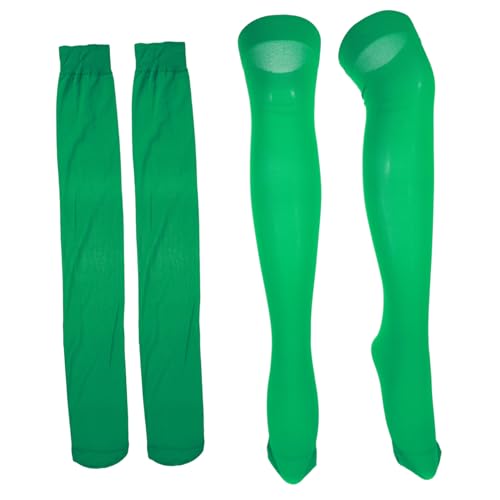 VALICLUD 2 Strümpfe sockenschuhe kollegen damenkleidung strumpfmode socks on Hohe Partysocken Stiefelsocken für Damen frauen socken Damen Overknee Socken Polyester Green von VALICLUD