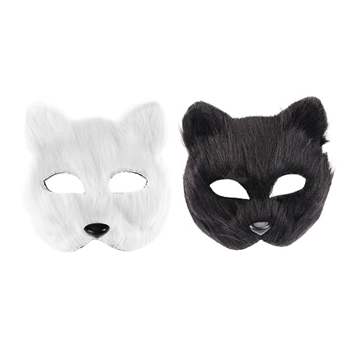 VALICLUD 2 Stück Fuchs Masken Für Maskerade Und Kostümpartys Verschleißfeste Und Wiederverwendbare Tiermasken Ideal Für Halloween Und Karneval Pelzige Katzen Designs von VALICLUD