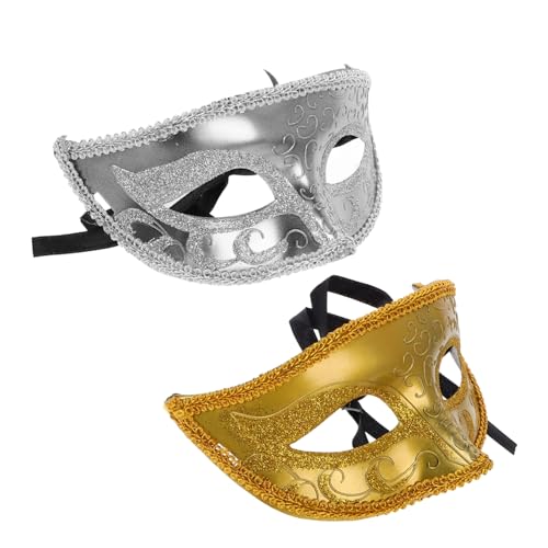 VALICLUD 2 Stück Kunststoff Halbmaske Halloween Maske Maskerade Maske Männer Maske Frauen Maske Party Performance Prop Kostüm Maske Dekorative Maske von VALICLUD