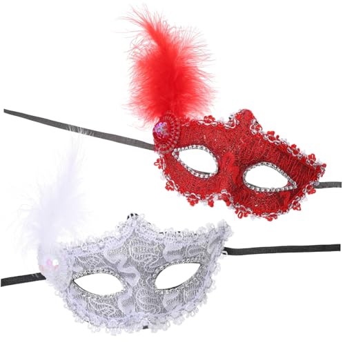 VALICLUD 2 Stücke Venezianische Maske Kostüm Maske Cosplay-kostüm-maske Spitze Maskerade Gesicht Abschlussball Masken Kostüm Halloween-foto-requisiten Maskerade Cosplay Augenmasken Plastik von VALICLUD