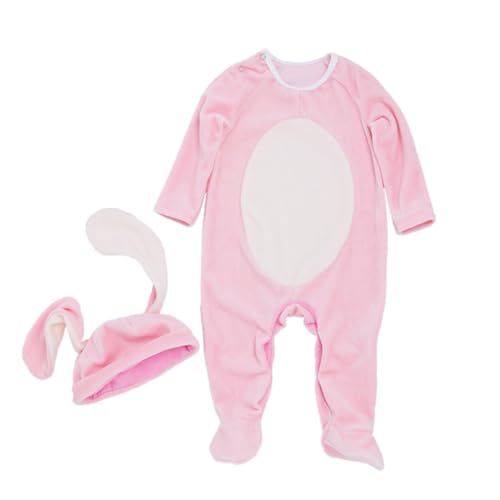 VALICLUD 2 Teiliges Karottenohren Einteiler Outfit Für Und Kleinkind Mit Langen Ärmeln Overall Karottenohrenmütze Pink Größe 59 S Geeignet Für 0 3 Monate von VALICLUD