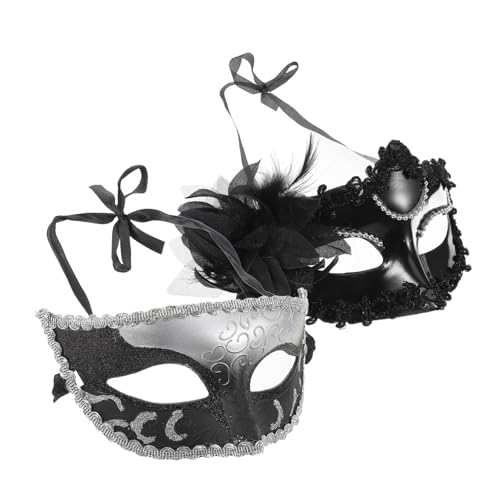 VALICLUD 2 Teiliges Paar Masken Set Gesichtsbedeckung Paar Outfits Das Outfit Kostüme Für Paare Damen Halloween Kostüme Halloween Masken Frauen Maskerade Party von VALICLUD