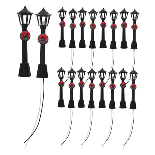 VALICLUD 20 Stück Miniatur Straßenlampen mit LED Beleuchtung Schwarz mit Blumenkranz Modelllampen für Puppenhäuser Mikro Landschaften Realistische Nachtlicht Deko VALICLUD 20 Stück Miniatur Straßenlampen mit LED Beleuchtung Schwarz mit Blumenkranz Modelllampen für Puppenhäuser Mikro Landschaften Realistische Nachtlicht Deko von VALICLUD