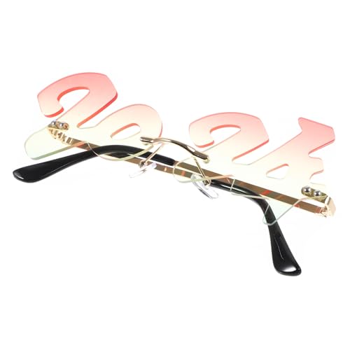 VALICLUD 2024 Sonnenbrille Brille 2024 Silvester Partyzubehör Brille Silvester Partybrille Silvester Sonnenbrille 2024 Silvester Party Brille Lustige Brille Bunte Acryl von VALICLUD