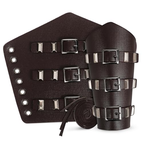 VALICLUD 2St Armband mittelalterliche Handgelenkschützer Armschienen Cosplay mittelalterliches Zubehör Renaissance Armschutz mittelalterliche Armschienen Wikinger-Armbänder PU-Leder von VALICLUD