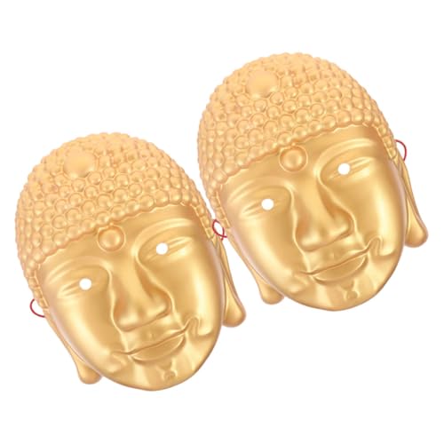 VALICLUD 2St Buddha-Kopfmaske japanische masken party liefert masken Abschlussball Kostüme spezielle Reflektoren goldene maske Halloween-Maske Meditierende Maske Buddha-Kostümmaske PVC von VALICLUD