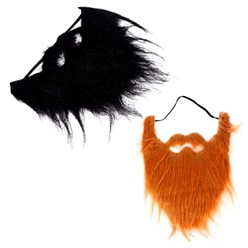 VALICLUD 2St Flanell Bart lustige Kostüm Schnurrhaare Selbstklebender Schnurrbart Halloweenkostüm Halloween Costume Halloween Kleidung Halloween-Accessoires falscher Schnurrbart Plüschtuch von VALICLUD