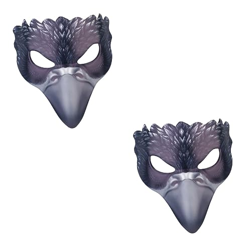 VALICLUD 2St Krähenmaske Halloween- Cosplay- Maskenkostüm LED- Schreckenskrähenhut halloween costume halloween kleidung masks lustige Karnevalspartymaske PU- von VALICLUD