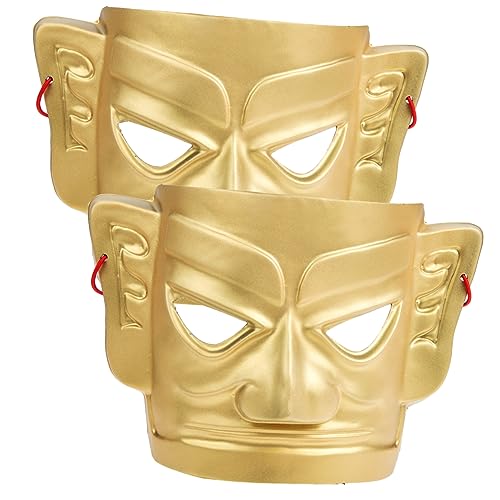 VALICLUD 2St Tanzmaske Hacker-Maske Cosplay-Zubehör gruselige Maske Fuchsmaske Maske reinigen halloween masken halloween gesichtsmaske kreative Maske Plastikmaske für Erwachsene PVC Golden von VALICLUD