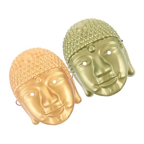 VALICLUD 2st Buddha-kopfmaske Kostüm Maske Einzigartige Broschen Halloween-maske Tanzmaske Figur Tortenringformen Buddha-statue-maske Gebäckformen Quadratische Backformen Anhänger Pvc von VALICLUD