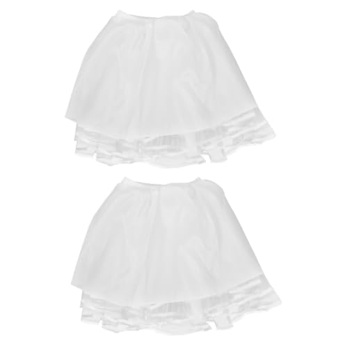 VALICLUD 2st Bustierrock Mädchen-bustle-petticoat Kurzer Unterrock Bequemer Petticoat-unterrock Für Mädchen Krinolinerock Für Mädchen Krinolinrock Für Mädchen Unterrock Für Damen Nylon Weiß von VALICLUD