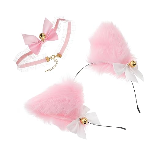 VALICLUD 4 Sets Bell Choker Stirnband Katze Plüsch Katzenohren Stirnband mit Glocken Bunny Ohr Katze Cosplay Katzenohr Haarband Cosplay Ohr Kopfschmuck Katze Kostüm Katzenohren für Headset Kätzchen von VALICLUD