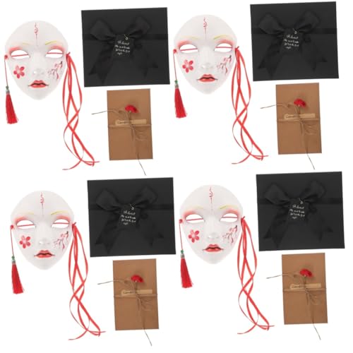 VALICLUD 4 Stück Hanfu-maske Halloween-maskenstütze Festivalmaske Frauenmaske Festival-streich-tool Streichmasken-dekor Maskerademaske Für Erwachsene Lustige Maske Maskerade-maske Plastik von VALICLUD