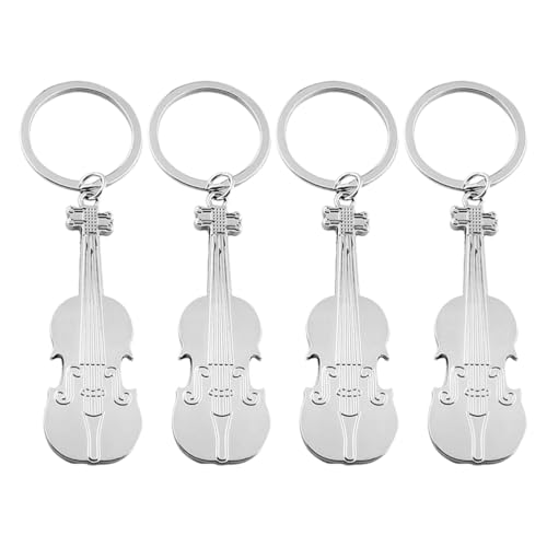 VALICLUD 4 Stück Musik Violine Schlüsselanhänger Violine Zubehör Violine Cello G-Ift Violine Metall Schlüsselanhänger Charm Für Taschendekoration Auto Schlüsselanhänger Halter von VALICLUD