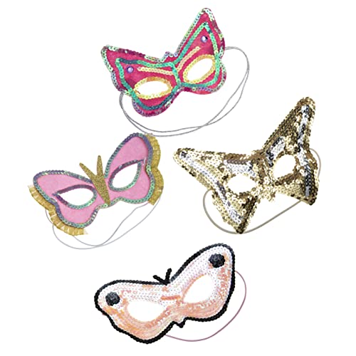 VALICLUD 4 Stück Schmetterlingsmaske Maskerade Ball maskerade auge Maskerademasken Halloween-Kostüme für Frauen halloweenmaske halloween gesichtsmaske Kindermaske Frauenmaske Vlies Colorful von VALICLUD