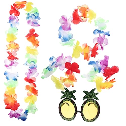 VALICLUD 5 Sätze hawaiianische Party-Foto-Stütze hawaii sonnenbrille hawaii outfit Hawaii Blumenkranz hawaii kleidung künstlich Zubehör Ananas Hawaii-Sonnenbrille Strandparty-Brille Plastik von VALICLUD