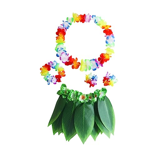 VALICLUD 5St Luau-Kostüm Luau Partyrock Hula-Rock mit grüner Hawaii-Outfits igelkostümkinder hawaii outfit Hula-Grassrock hawaii accessoires hawaiianischer Blattrock grüner Grasrock von VALICLUD