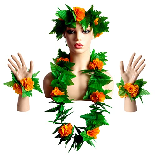 VALICLUD 5St haircharm hawaii outfit hawaii kleidung goldhochzeit blumenhaarkranz гирлянда hula milla wundrrschön junplee hula Halskette Girlande Tiki-Bar-Dekorationen Orange von VALICLUD