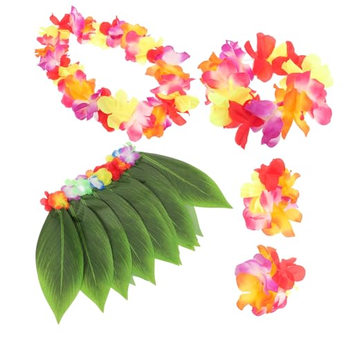 VALICLUD 5St hawaii outfit hawaii kleidung Kostümzubehör hochzeitsdirndl гирлянда künstliche Hibiskusblüten hawaiianisches Kostüm Künstliche Blumengirlande Bananenblattrock Violett von VALICLUD