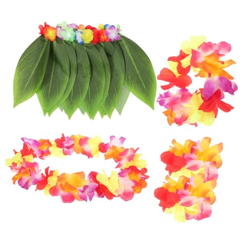 VALICLUD 5St hawaiianische Partydekorationen Bananenblattrock grüne Girlande hawaiianische Blumenkette hawaiianische Grasröcke hawaii outfit hawaii kleidung гирлянда blumenhaarkranz Violett von VALICLUD