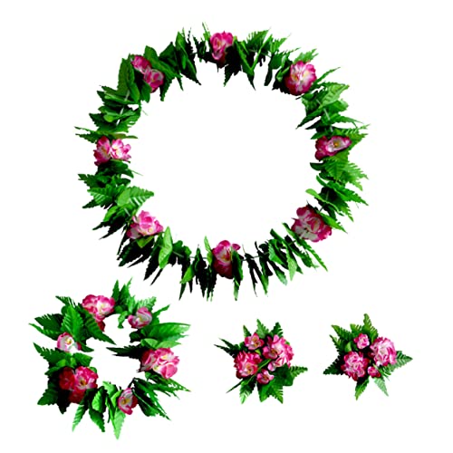 VALICLUD 5St hawaiianisches Cosplay hawaiianische Blumenkette grünes Kostüm Luau-Partykostüm hawaiianisches Stirnband hawaii outfit hawaii kleidung blumenhaarkranz junplee hula Rosy von VALICLUD