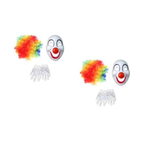 VALICLUD 6 Stk Clown-Anzug Karnevalspartykostüm Clown-Perücke und Maske Clown-Kostüm praktisches Kostüm Zirkusclown Kostüm faschingskostüme karnevalskostüme Cosplay-Partykleid Clown Perücke von VALICLUD