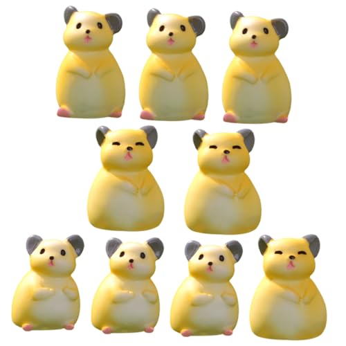 VALICLUD 9St Mikrolandschafts-Pika Mikrolandschaftstiere Mini-Ratten-Dekor Mikrolandschaftsornamente kleine Tierfigur tierfiguren tooniesfiguren Tiermodelle Pflanzgefäße Harz Yellow von VALICLUD