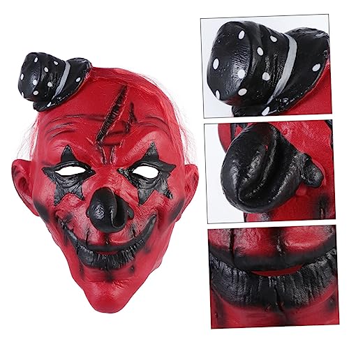 VALICLUD Clown-Maske neuheit halloween Gruselige Vollkopfmaske gruselige clownmasken Halloween für Erwachsene Clown-Kostüm halloween masken halloweenmaske Kostüme Leistung Emulsion rot von VALICLUD