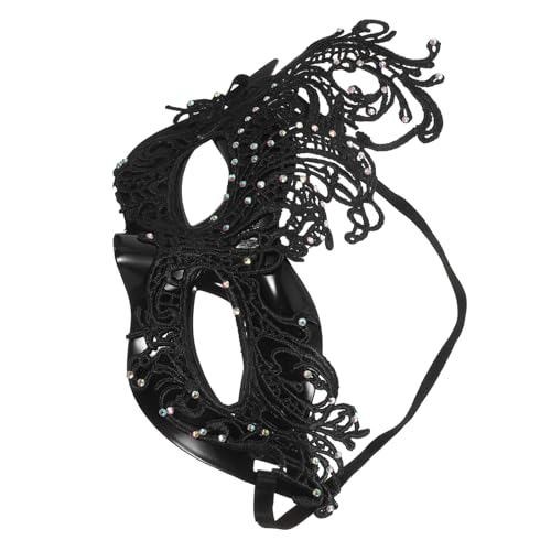 VALICLUD Damen Halbgesichts Masquerade Maske aus Schwarzer Spitze mit Elastischem Band Mysteriöse Halloween Kostüm Maske für Party Ball Cosplay und Maskenball VALICLUD Damen Halbgesichts Masquerade Maske aus Schwarzer Spitze mit Elastischem Band Mysteriöse Halloween Kostüm Maske für Party Ball Cosplay und Maskenball von VALICLUD