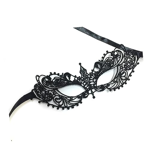 VALICLUD Damen Maske Aus Spitze Mit Strass Für Karneval Und Maskenball Elegante Venezianische Augenmaske Für Kostümparty Und Cosplay Schwarz von VALICLUD