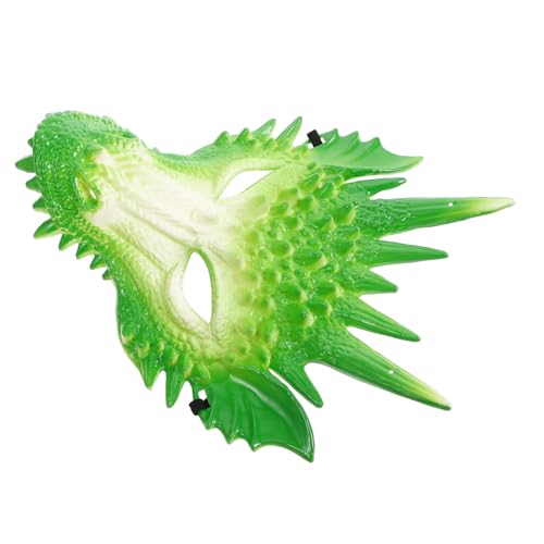 VALICLUD Drachenkopfmaske Drachen-cosplay-maske Schreckliche Tiermaske Halloween-cosplay-maske Halloween-drachenmaske Halloween-drachenkostüm Ausgefallenes Drachenkostüm Green Plastik von VALICLUD